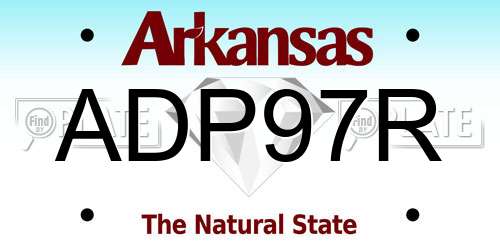 ADP97R Arkansas License Plate