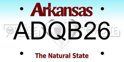ADQB26 Arkansas License Plate