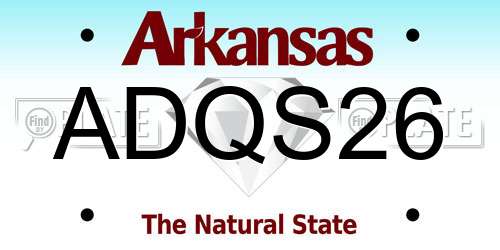ADQS26 Arkansas License Plate