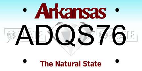 ADQS76 Arkansas License Plate