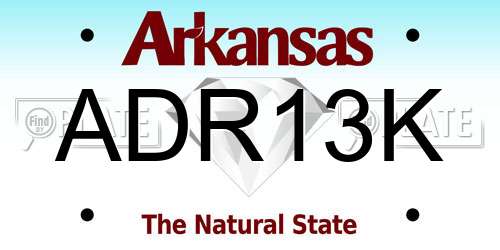 ADR13K Arkansas License Plate