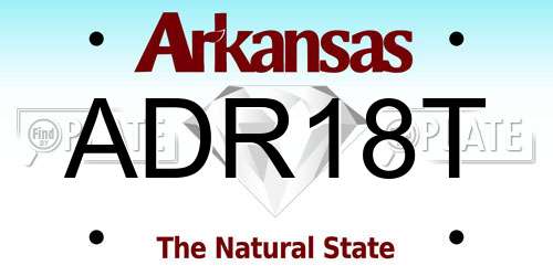 ADR18T Arkansas License Plate
