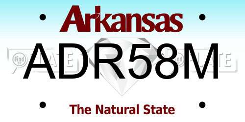 ADR58M Arkansas License Plate