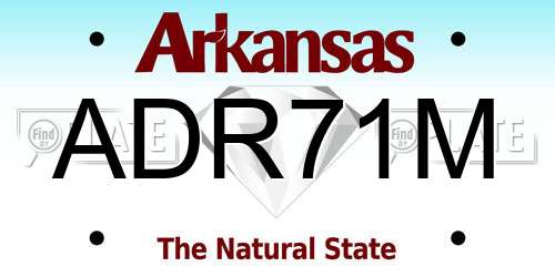 ADR71M Arkansas License Plate