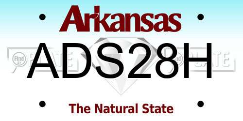 ADS28H Arkansas License Plate