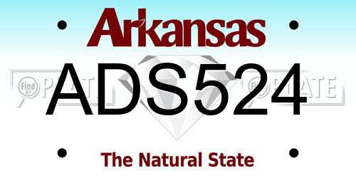 ADS524 Arkansas License Plate