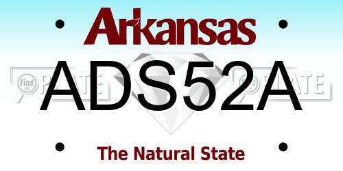 ADS52A Arkansas License Plate