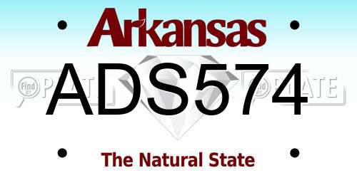 ADS574 Arkansas License Plate