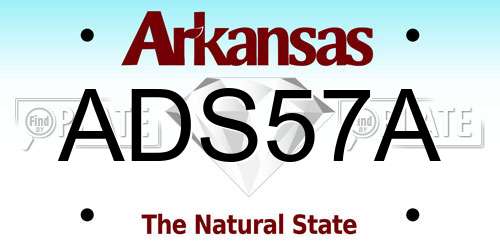 ADS57A Arkansas License Plate