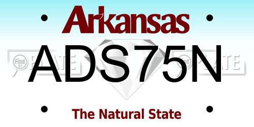 ADS75N Arkansas License Plate
