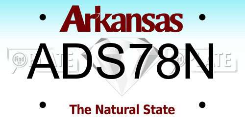 ADS78N Arkansas License Plate