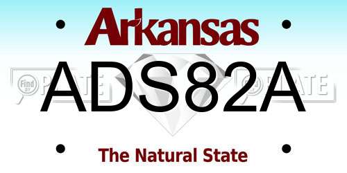 ADS82A Arkansas License Plate