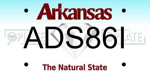 ADS86I Arkansas License Plate