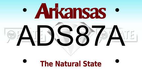 ADS87A Arkansas License Plate