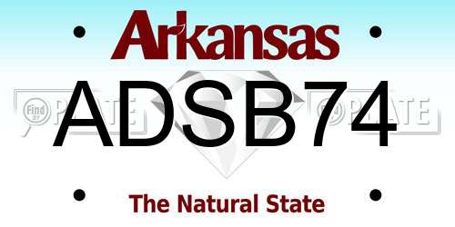 ADSB74 Arkansas License Plate