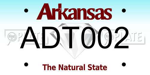 ADT002 Arkansas License Plate