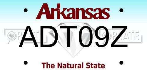 ADT09Z Arkansas License Plate