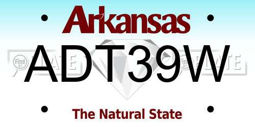 ADT39W Arkansas License Plate