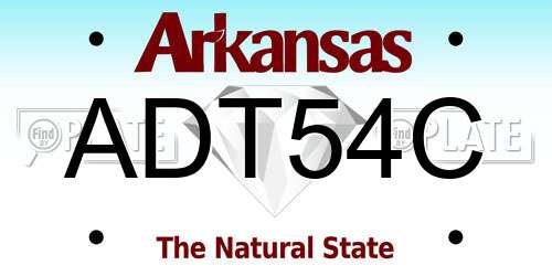 ADT54C Arkansas License Plate