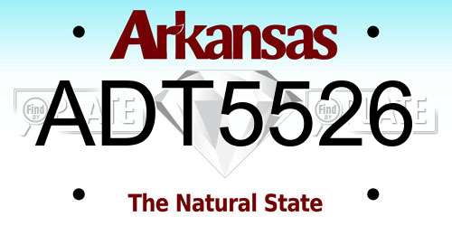 ADT5526 Arkansas License Plate