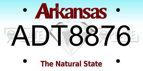 ADT8876 Arkansas License Plate