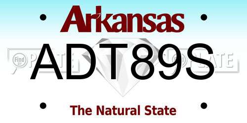 ADT89S Arkansas License Plate