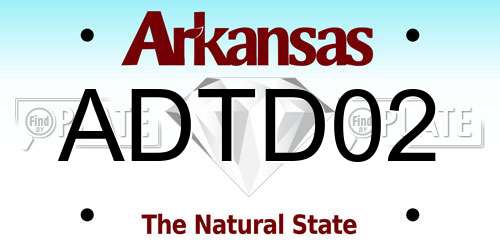 ADTD02 Arkansas License Plate