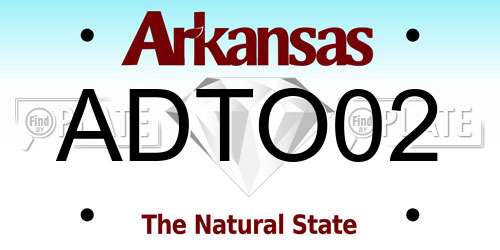 ADTO02 Arkansas License Plate