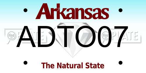 ADTO07 Arkansas License Plate