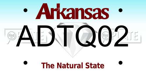 ADTQ02 Arkansas License Plate
