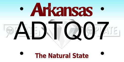 ADTQ07 Arkansas License Plate