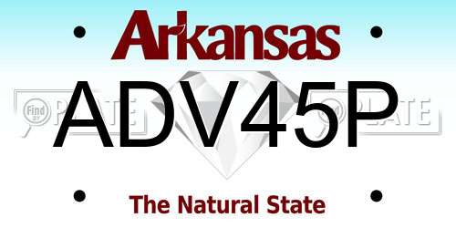 ADV45P Arkansas License Plate