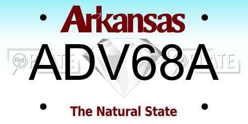 ADV68A Arkansas License Plate