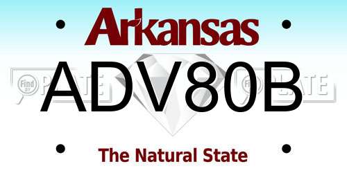 ADV80B Arkansas License Plate