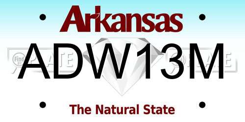 ADW13M Arkansas License Plate