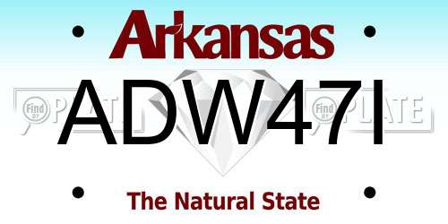 ADW47I Arkansas License Plate
