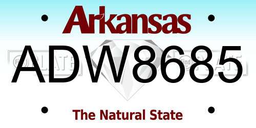ADW8685 Arkansas License Plate