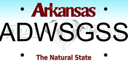 ADWSGSS Arkansas License Plate