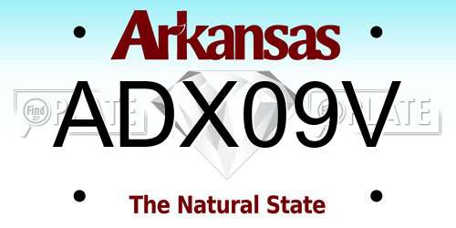 ADX09V Arkansas License Plate