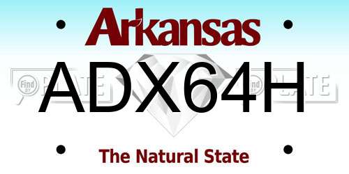 ADX64H Arkansas License Plate