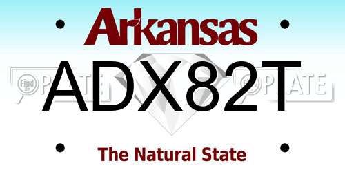 ADX82T Arkansas License Plate