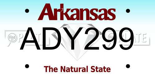 ADY299 Arkansas License Plate
