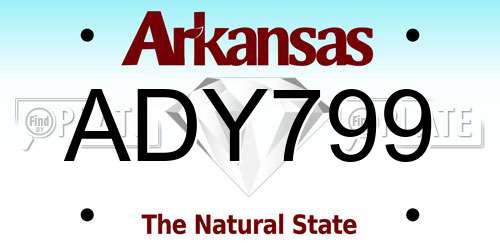ADY799 Arkansas License Plate