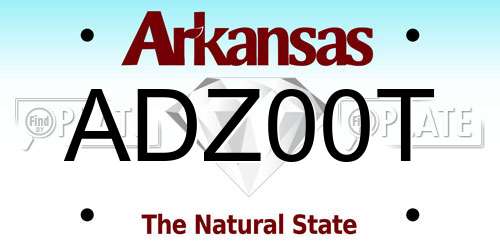 ADZ00T Arkansas License Plate