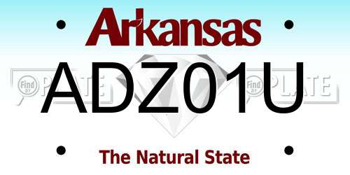 ADZ01U Arkansas License Plate