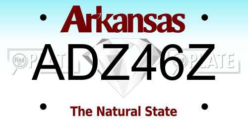 ADZ46Z Arkansas License Plate