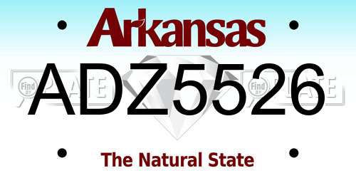 ADZ5526 Arkansas License Plate