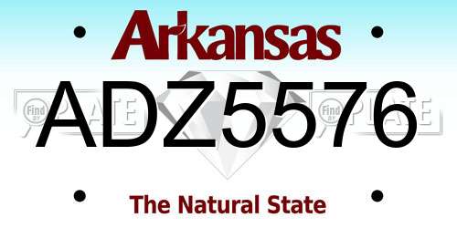 ADZ5576 Arkansas License Plate