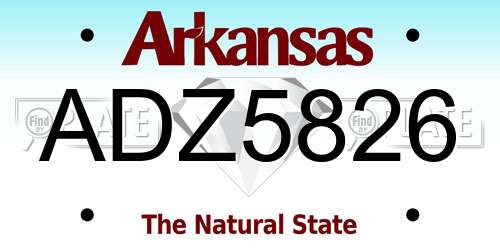 ADZ5826 Arkansas License Plate