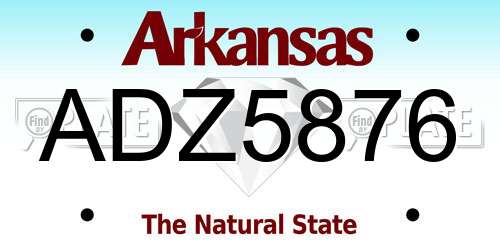 ADZ5876 Arkansas License Plate